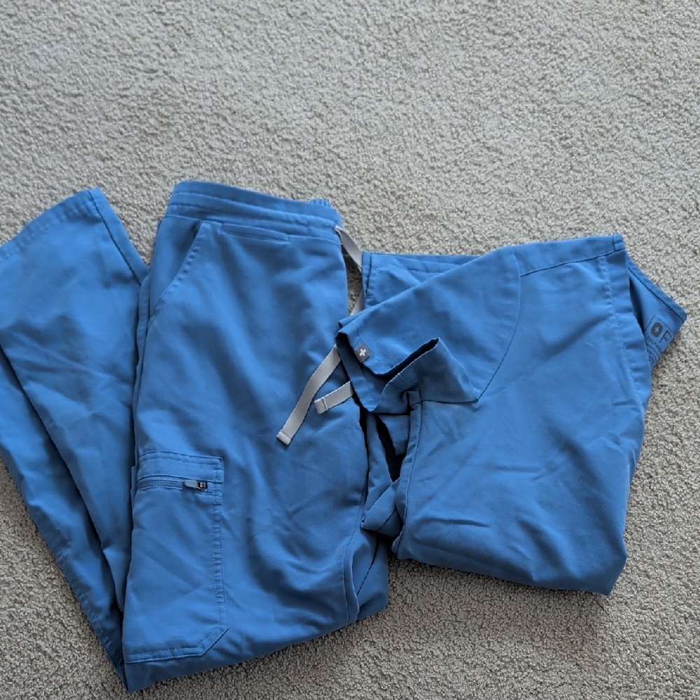 Figs Ceil Blue Scrub Set XS